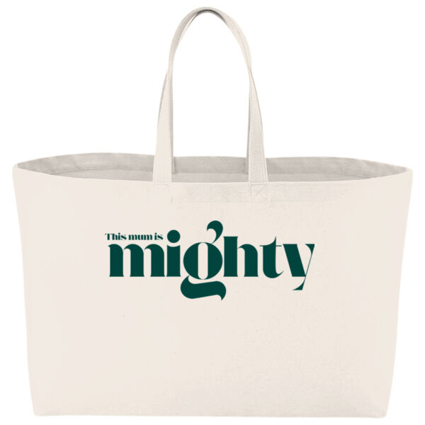 This Mum is Mighty Extra Large Tote - Green Text Thumbnail