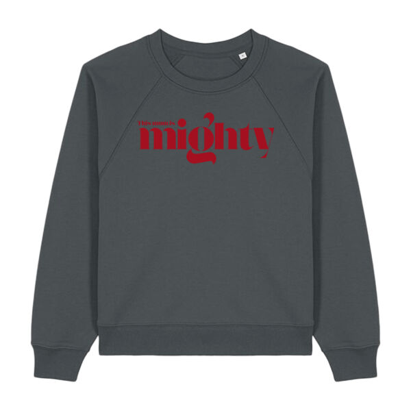 This mum is Mighty Metallic Red Slogan Sweatshirt  Thumbnail